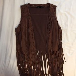 SUEDE FRINGE VEST